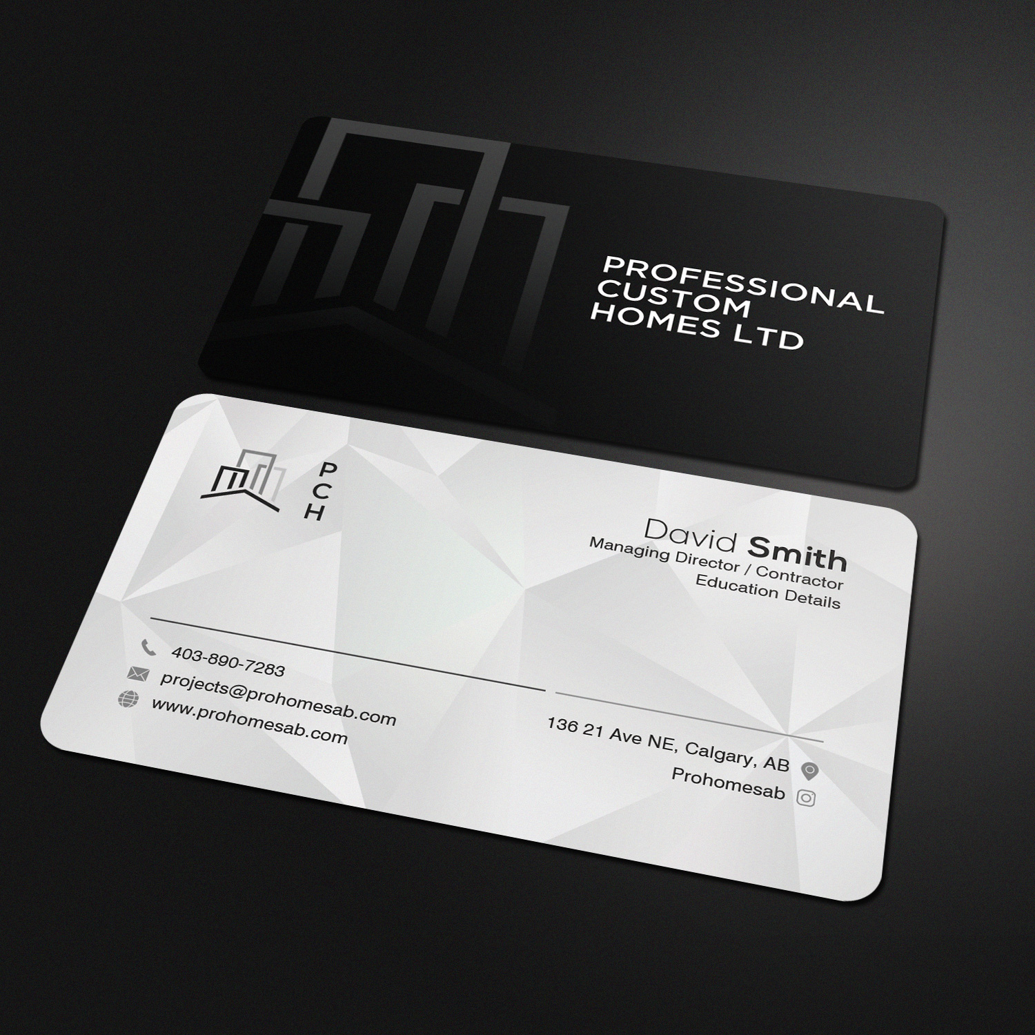 Business Card Design by Sandaruwan for Professional Custom Homes | Design #21755543