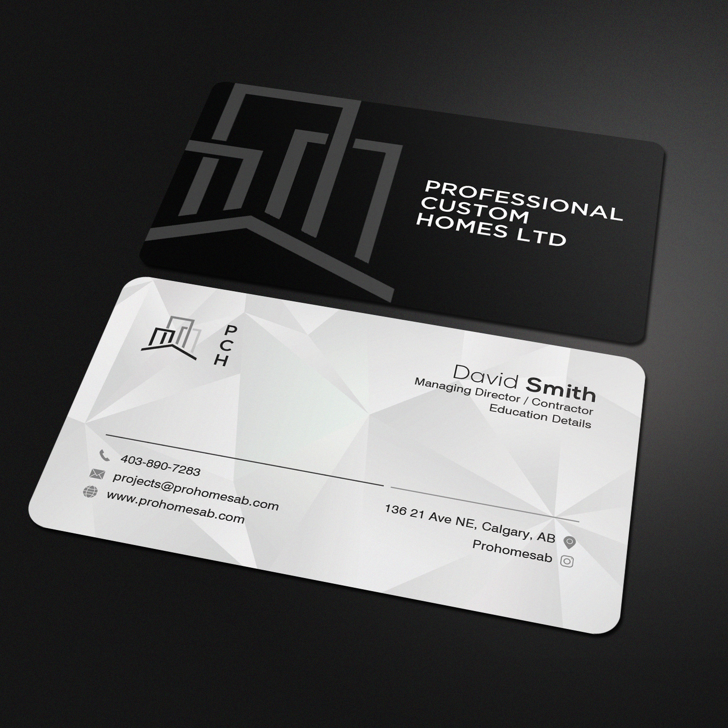 Business Card Design by Sandaruwan for Professional Custom Homes | Design #21755577