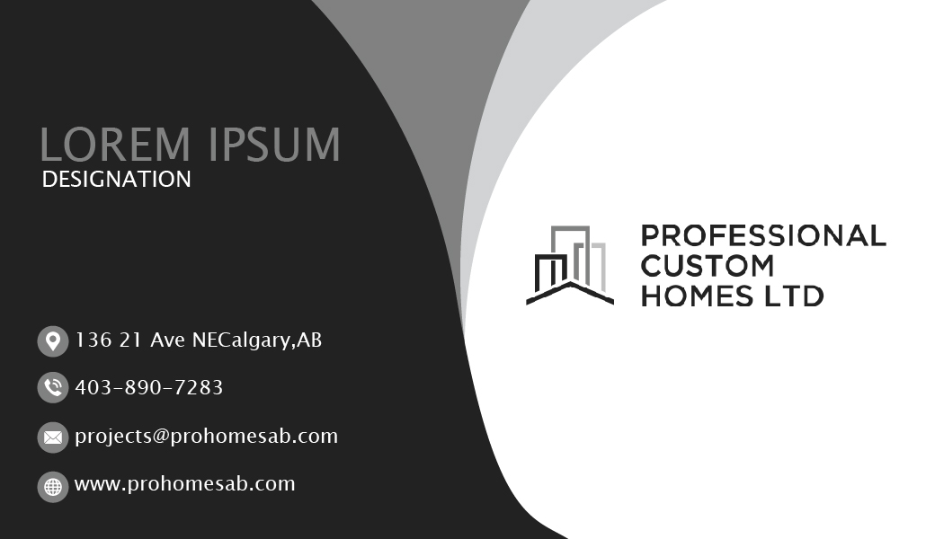 Business Card Design by Asim Nizami for Professional Custom Homes | Design #21738824