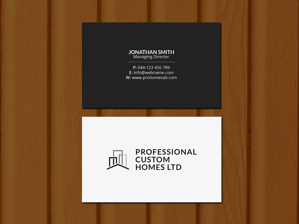 Business Card Design by Creations Box 2015 for Professional Custom Homes | Design #21710626