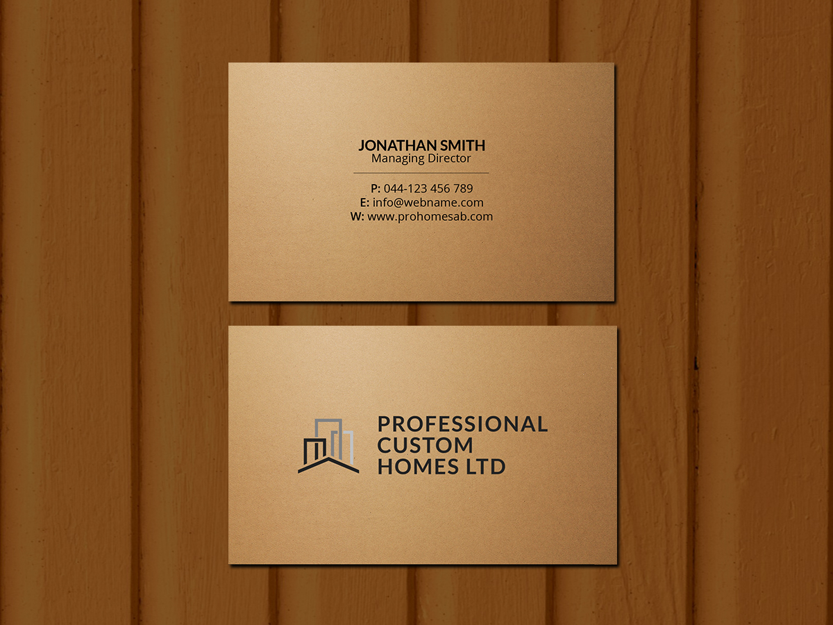 Business Card Design by Creations Box 2015 for Professional Custom Homes | Design #21710628