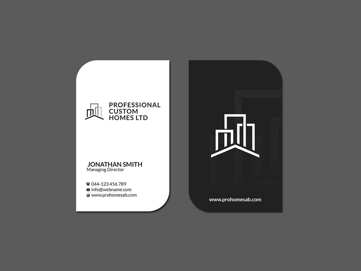Business Card Design by Creations Box 2015 for Professional Custom Homes | Design #21712696