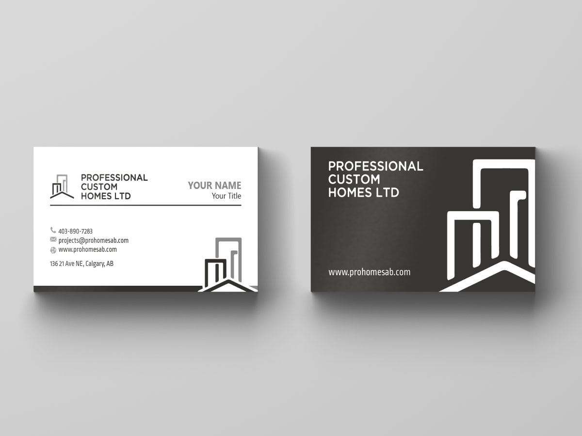 Business Card Design by LAXMI DESIGNHUB for Professional Custom Homes | Design #21719862