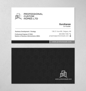 Business Card Design by chandrayaan.creative for Professional Custom Homes | Design: #21707724