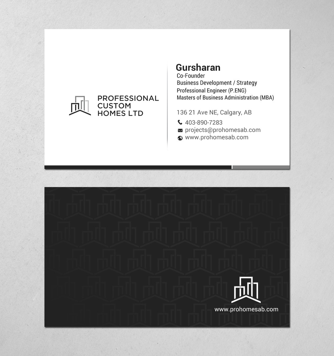 Business Card Design by chandrayaan.creative for Professional Custom Homes | Design #21707725