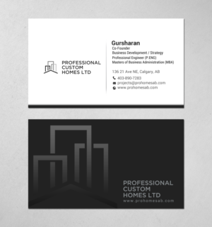 Business Card Design by chandrayaan.creative for Professional Custom Homes | Design: #21707726