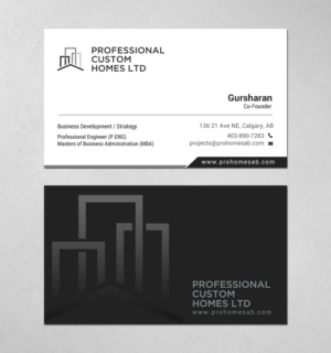 Business Card Design by chandrayaan.creative for Professional Custom Homes | Design: #21707727