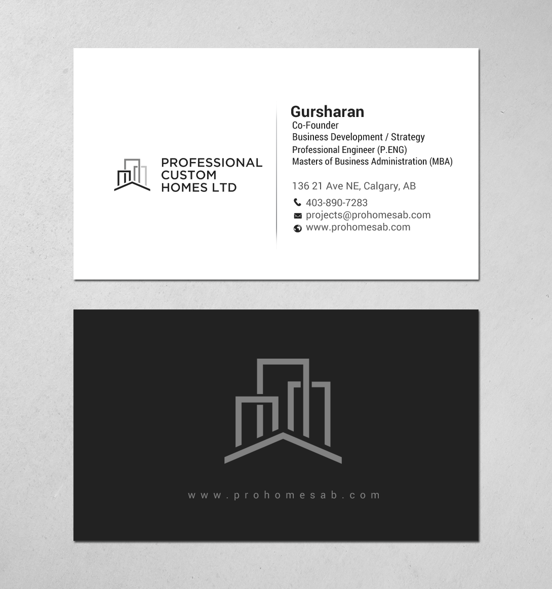 Business Card Design by chandrayaan.creative for Professional Custom Homes | Design #21707728
