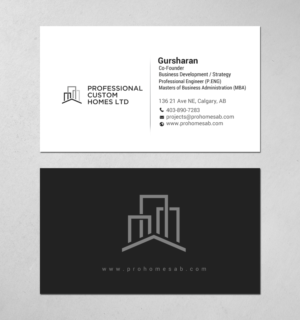 Business Card Design by chandrayaan.creative for Professional Custom Homes | Design: #21707728