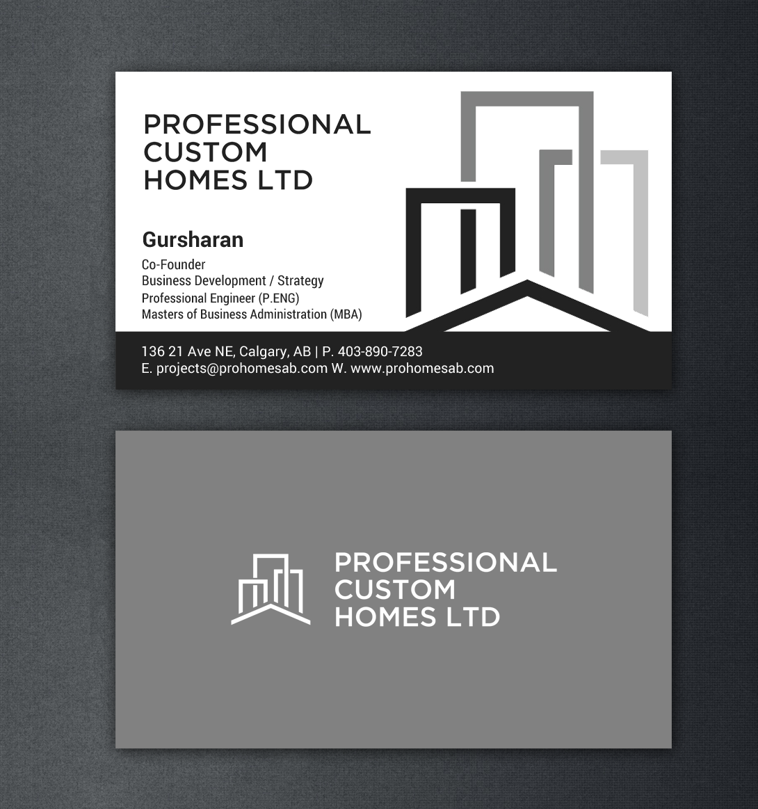 Business Card Design by chandrayaan.creative for Professional Custom Homes | Design #21709171