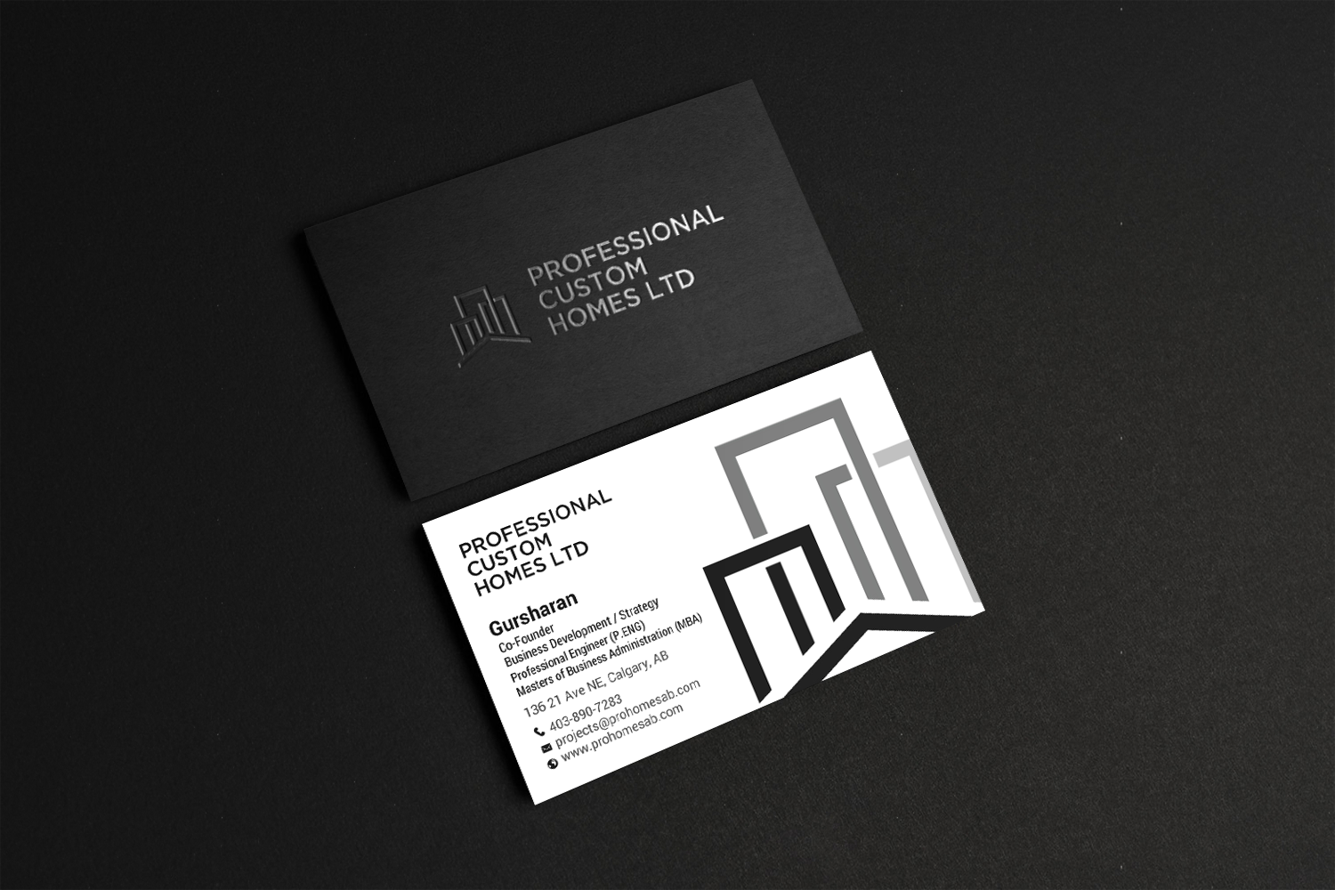 Business Card Design by chandrayaan.creative for Professional Custom Homes | Design #21709174