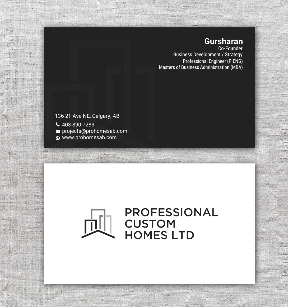 Design de Carte de Visite par chandrayaan.creative pour Professional Custom Homes | Design #21709180
