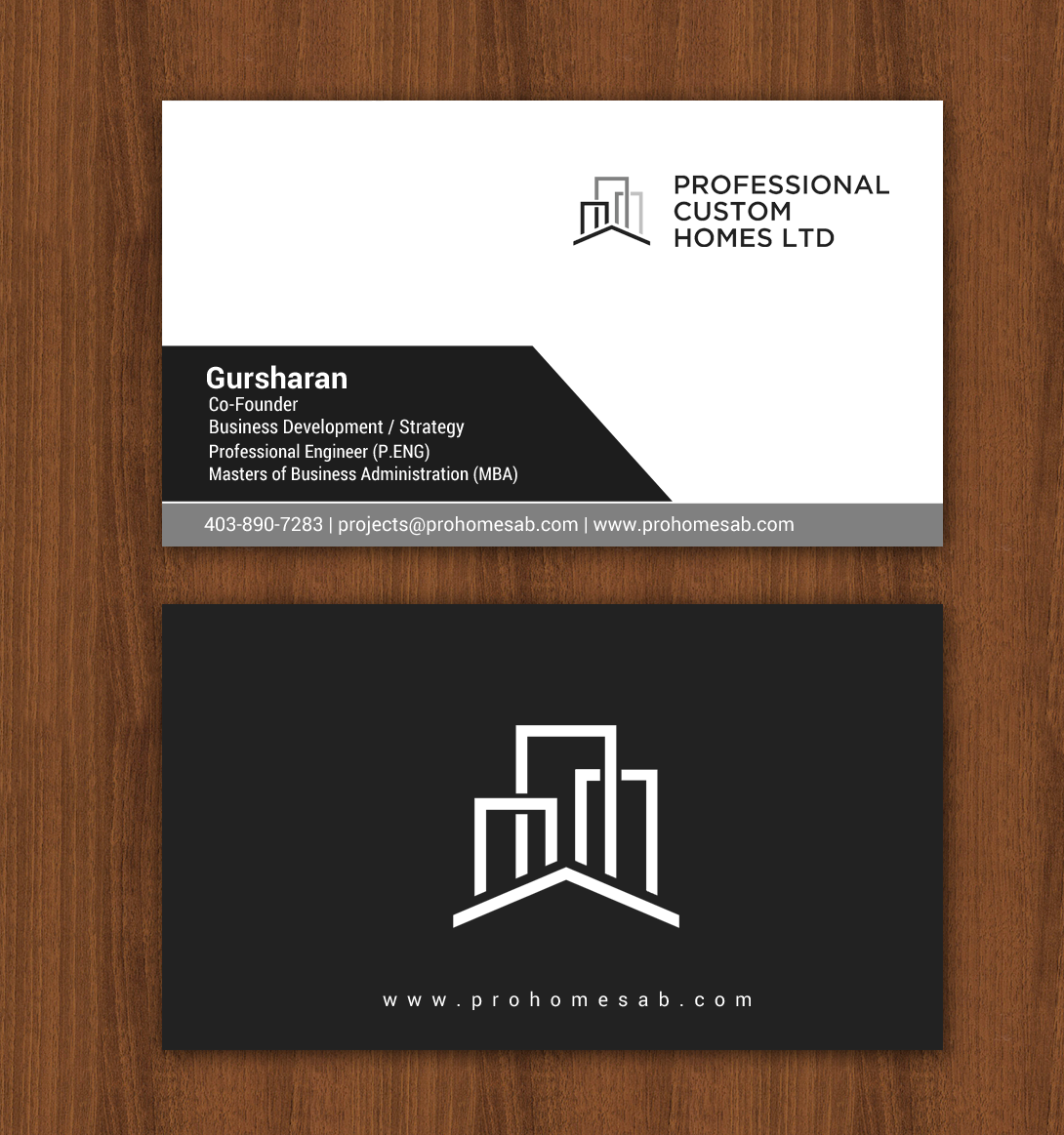 Business Card Design by chandrayaan.creative for Professional Custom Homes | Design #21709182