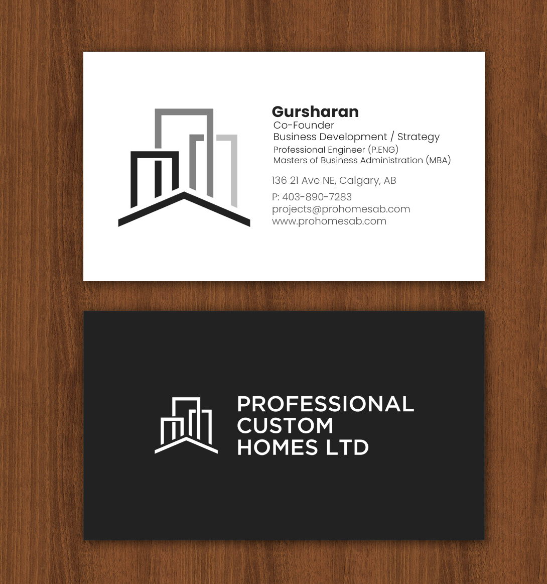 Business Card Design by chandrayaan.creative for Professional Custom Homes | Design #21709185