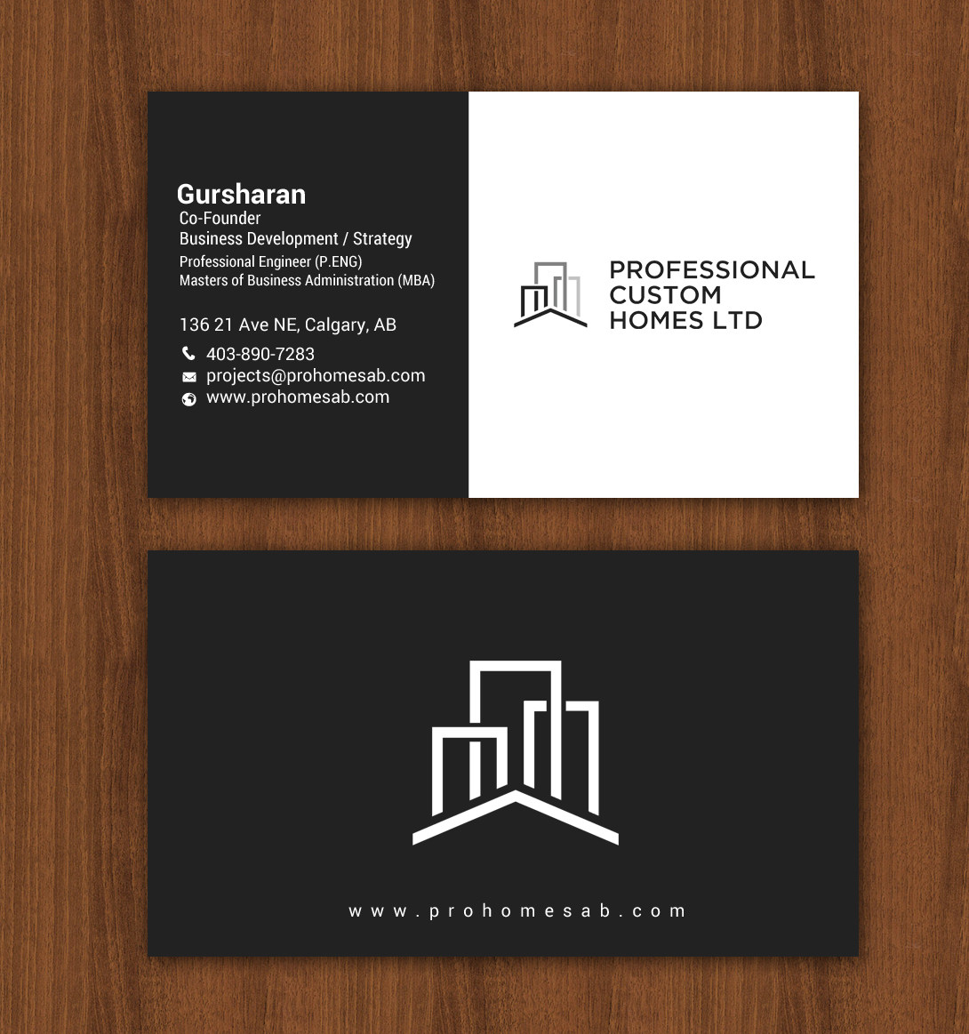 Business Card Design by chandrayaan.creative for Professional Custom Homes | Design #21709186
