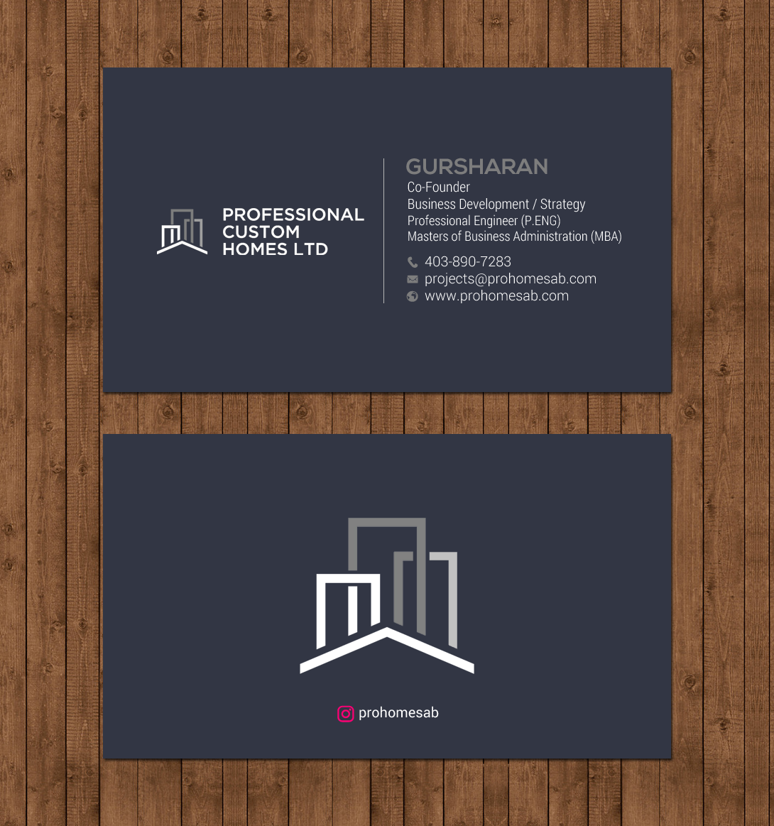 Business Card Design by chandrayaan.creative for Professional Custom Homes | Design #21711585