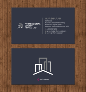 Visitenkarten-Design von chandrayaan.creative für Professional Custom Homes | Design: #21711585