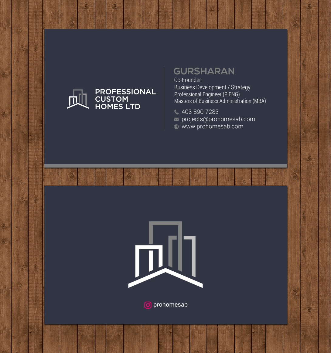Business Card Design by chandrayaan.creative for Professional Custom Homes | Design #21711587
