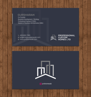 Business Card Design by chandrayaan.creative for Professional Custom Homes | Design: #21711588