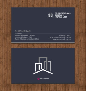 Business Card Design by chandrayaan.creative for Professional Custom Homes | Design: #21711589
