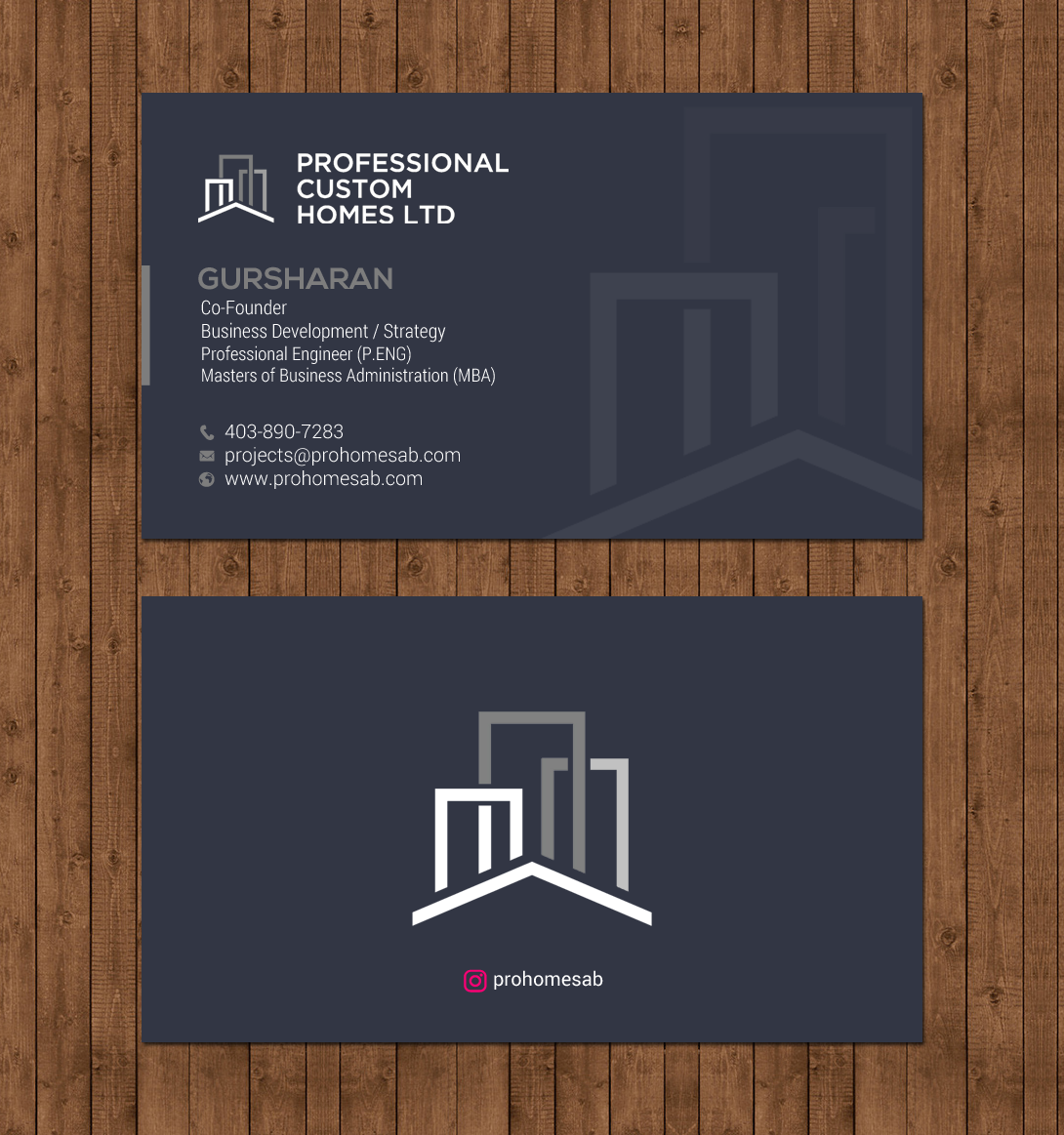 Diseño de Tarjeta de Presentación por chandrayaan.creative para Professional Custom Homes | Diseño #21711593