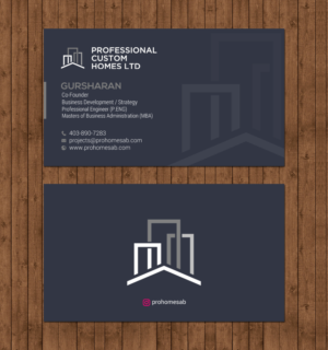 Business Card Design by chandrayaan.creative for Professional Custom Homes | Design: #21711593
