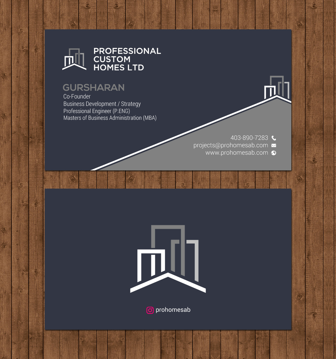 Business Card Design by chandrayaan.creative for Professional Custom Homes | Design #21711594