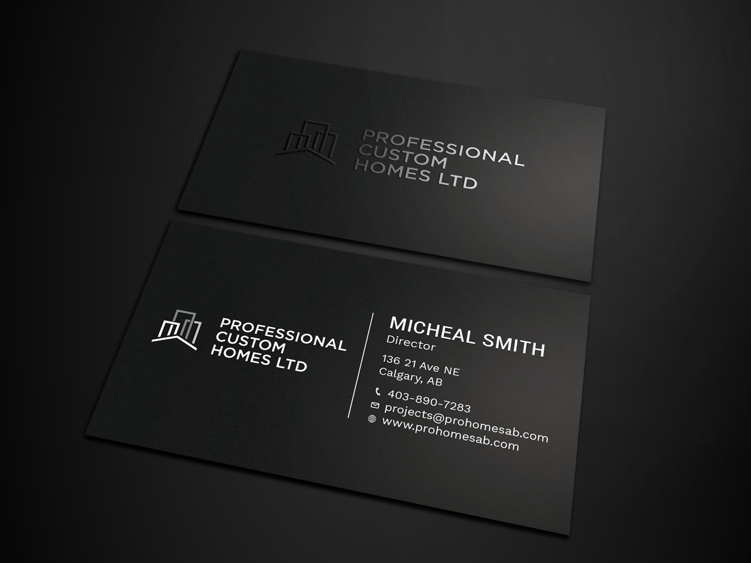 Business Card Design by Tripti Ranjan Gain for Professional Custom Homes | Design #21706994