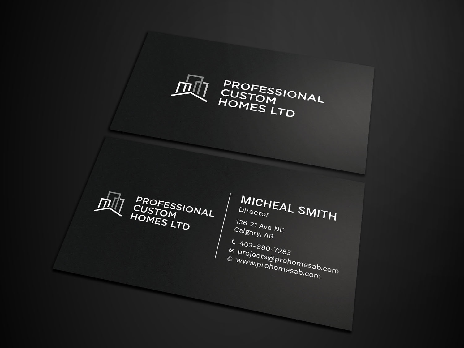 Business Card Design by Tripti Ranjan Gain for Professional Custom Homes | Design #21706995