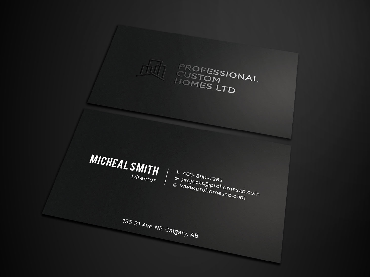 Business Card Design by Tripti Ranjan Gain for Professional Custom Homes | Design #21707002