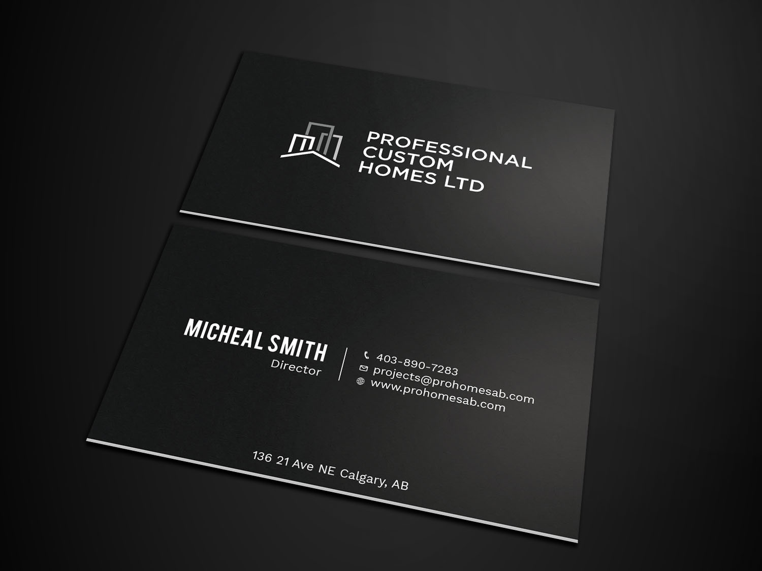 Business Card Design by Tripti Ranjan Gain for Professional Custom Homes | Design #21707004