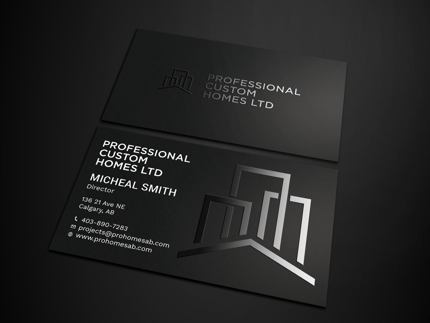 Business Card Design by Tripti Ranjan Gain for Professional Custom Homes | Design #21707005