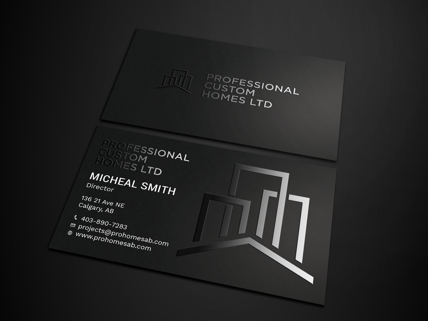 Business Card Design by Tripti Ranjan Gain for Professional Custom Homes | Design #21707009