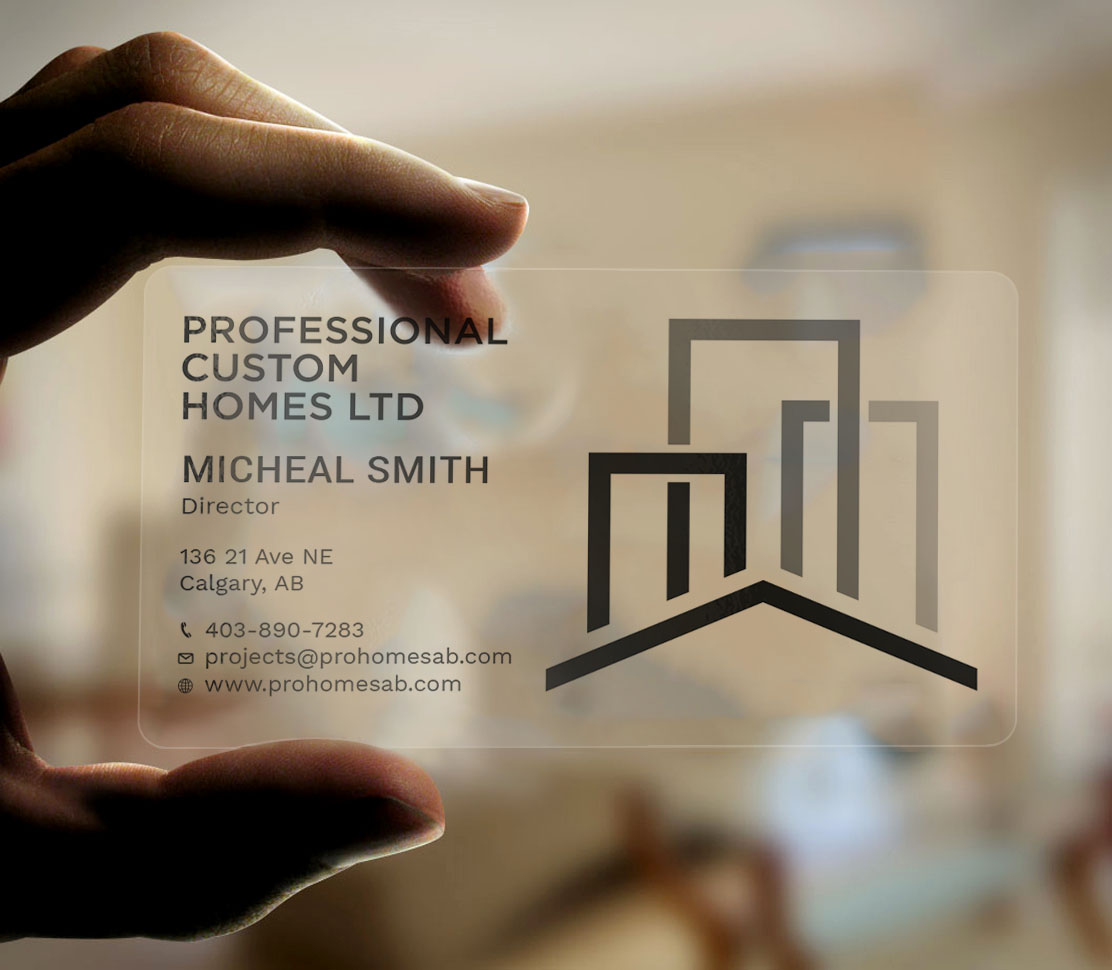 Business Card Design by Tripti Ranjan Gain for Professional Custom Homes | Design #21707010