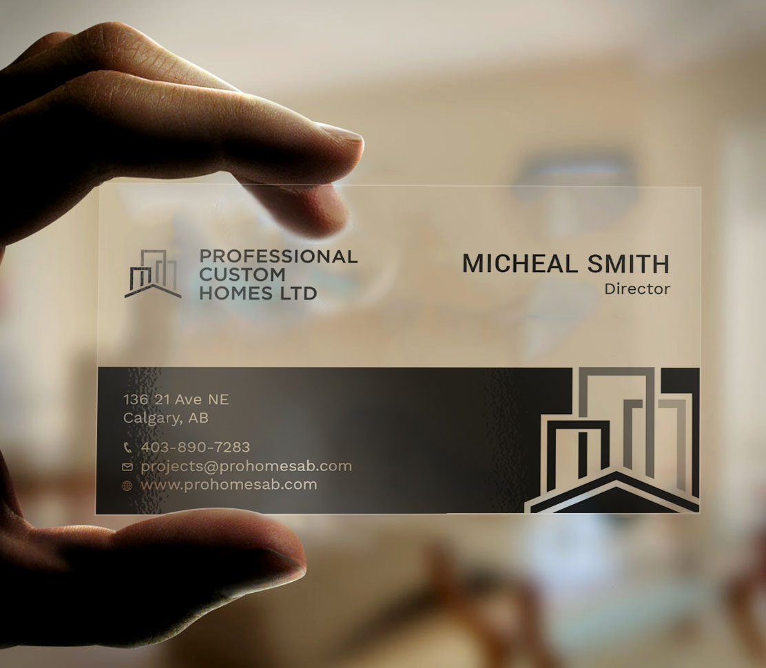 Business Card Design by Tripti Ranjan Gain for Professional Custom Homes | Design #21707017