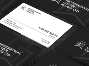 Business Card Design by Tripti Ranjan Gain for Professional Custom Homes | Design: #21707018