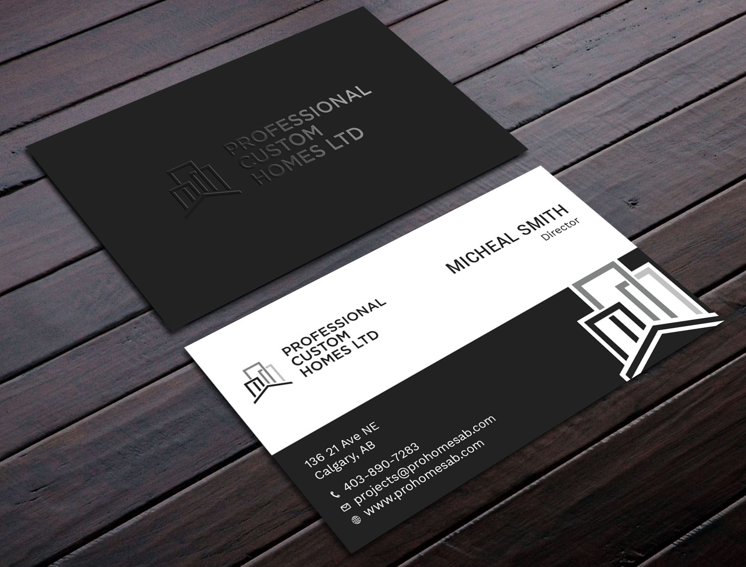 Business Card Design by Tripti Ranjan Gain for Professional Custom Homes | Design #21707022