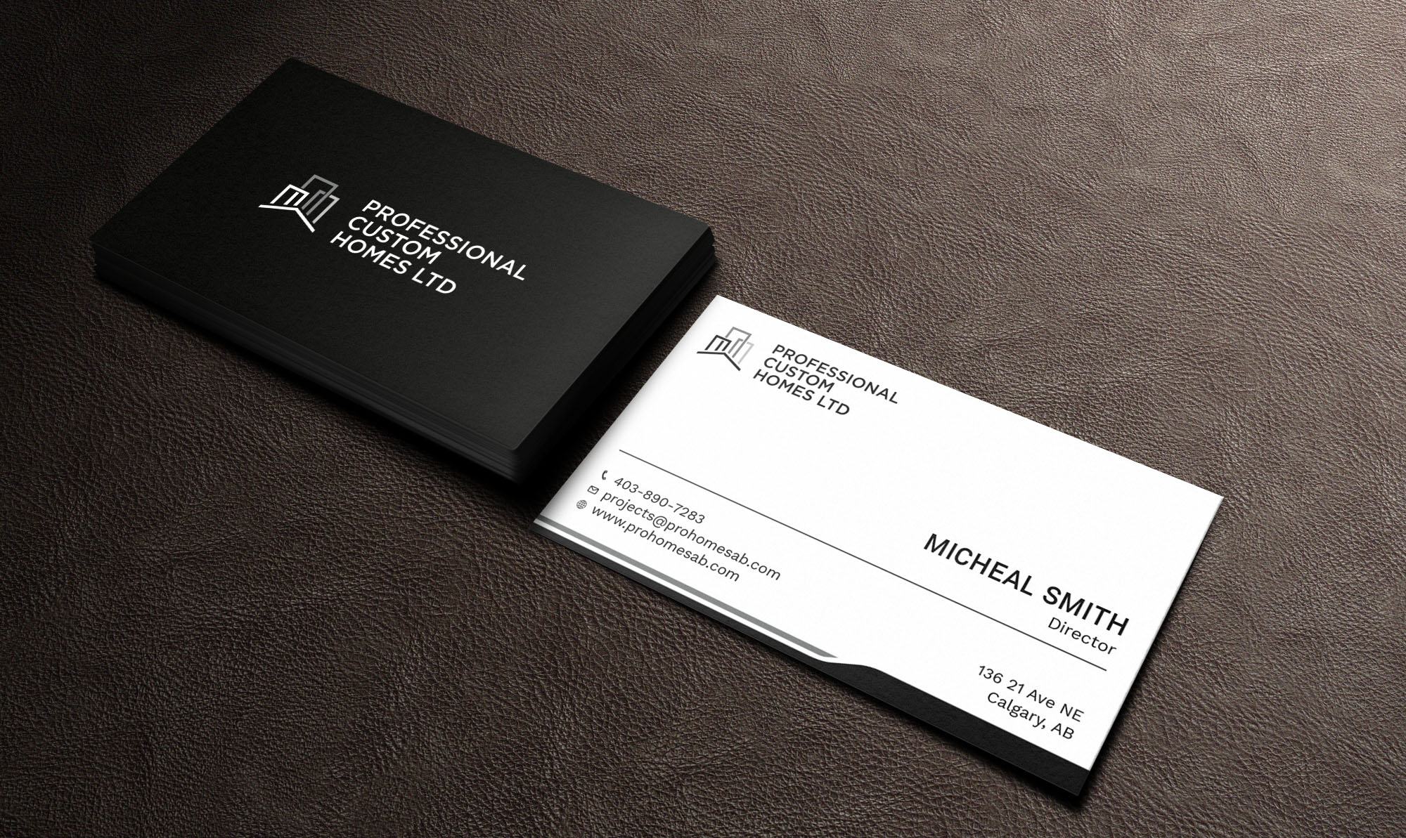 Business Card Design by Tripti Ranjan Gain for Professional Custom Homes | Design #21707024