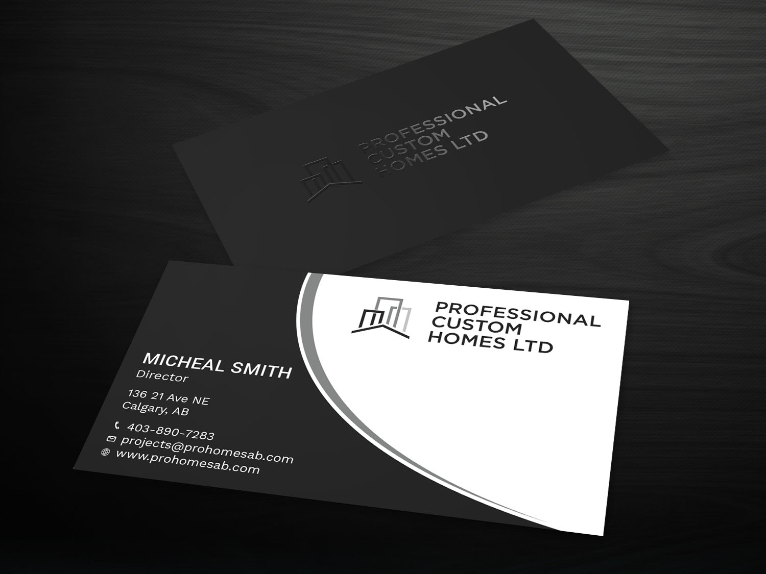 Business Card Design by Tripti Ranjan Gain for Professional Custom Homes | Design #21707034