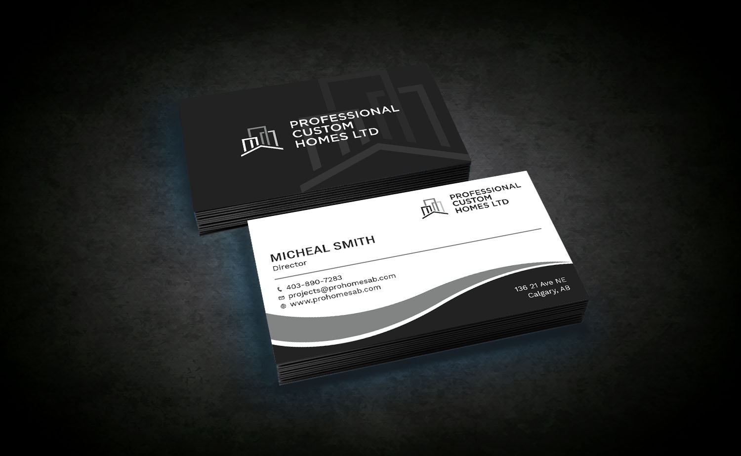 Business Card Design by Tripti Ranjan Gain for Professional Custom Homes | Design #21707035