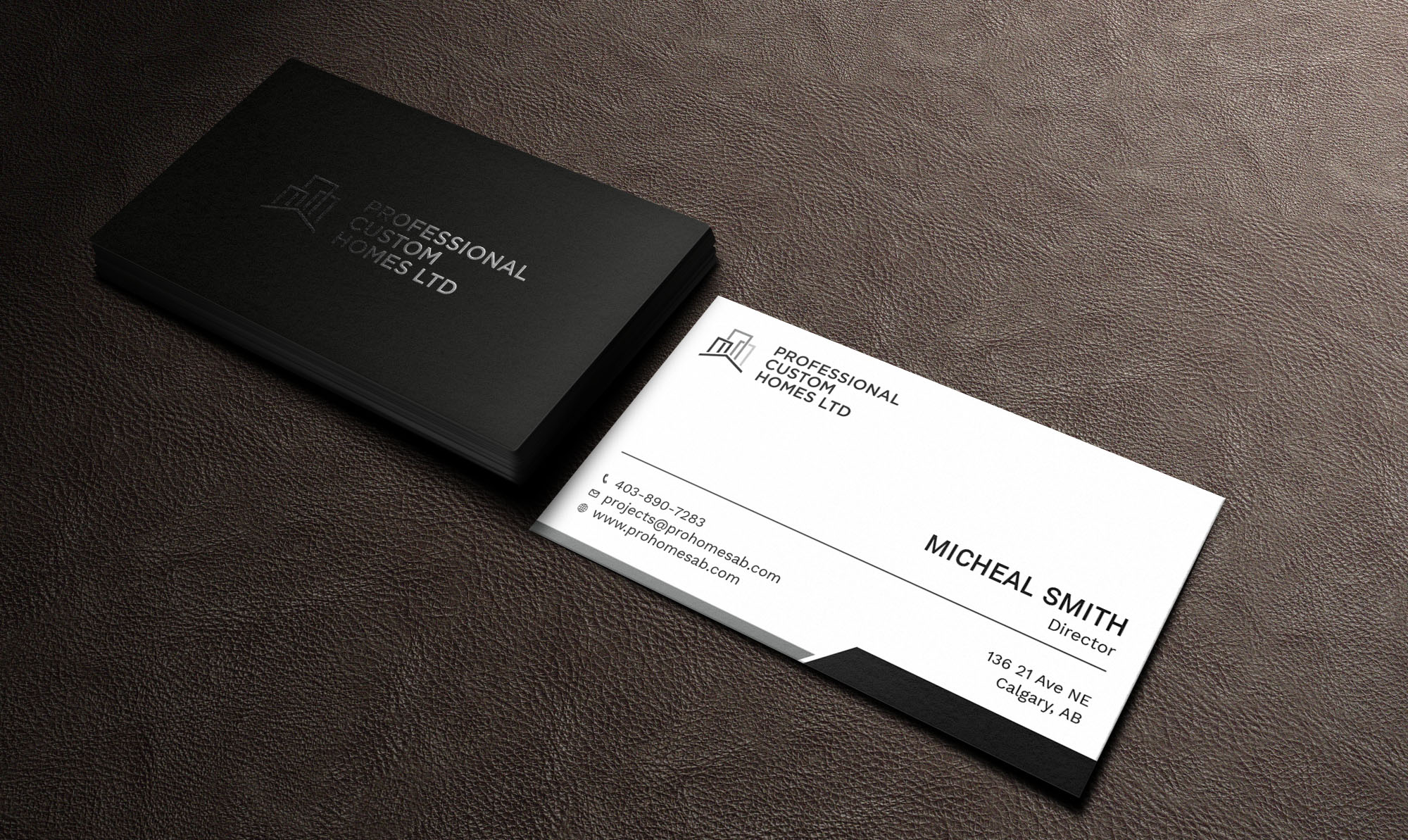 Business Card Design by Tripti Ranjan Gain for Professional Custom Homes | Design #21707036