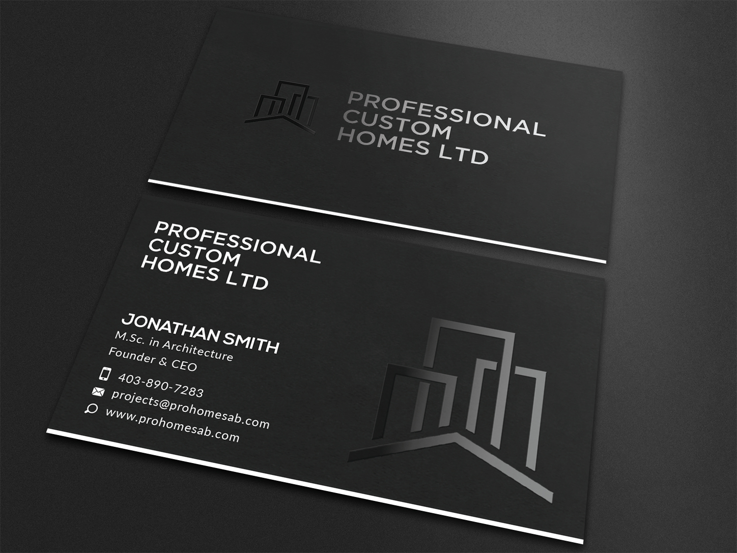 Business Card Design by Bold Pixels for Professional Custom Homes | Design #21735342