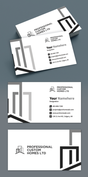 Business Cards for an 'affordable luxury' inner city home builder in Calgary. | Visitenkarten-Design von BLUE WINGS