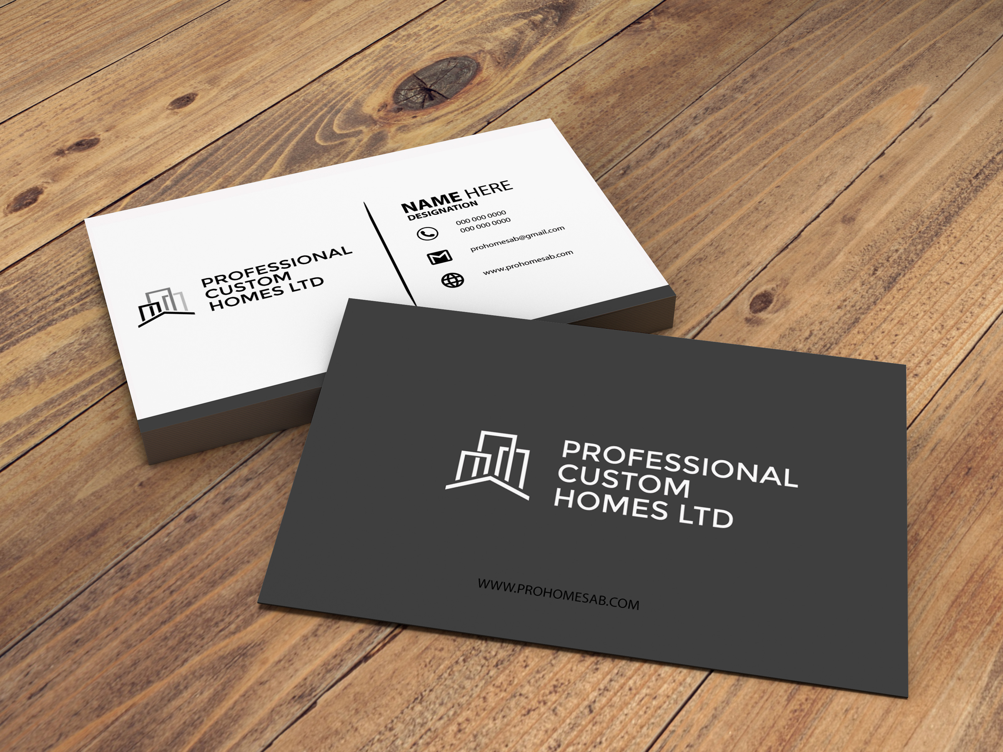 Diseño de Tarjeta de Presentación por seyaArts para Professional Custom Homes | Diseño #21730009