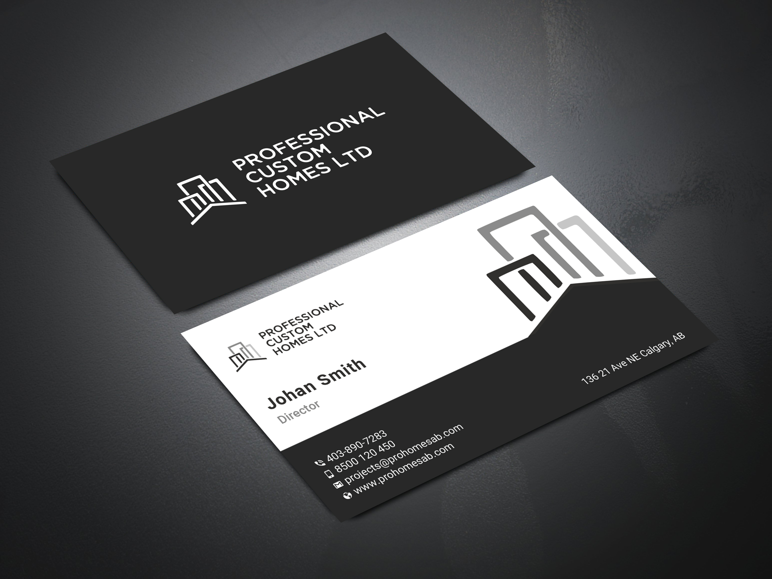 Business Card Design by Uttom 2 for Professional Custom Homes | Design #21757058