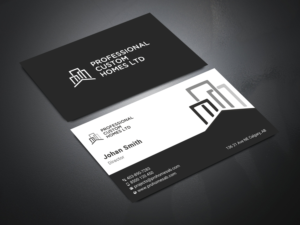 Business Card Design by Uttom 2 for Professional Custom Homes | Design: #21757058