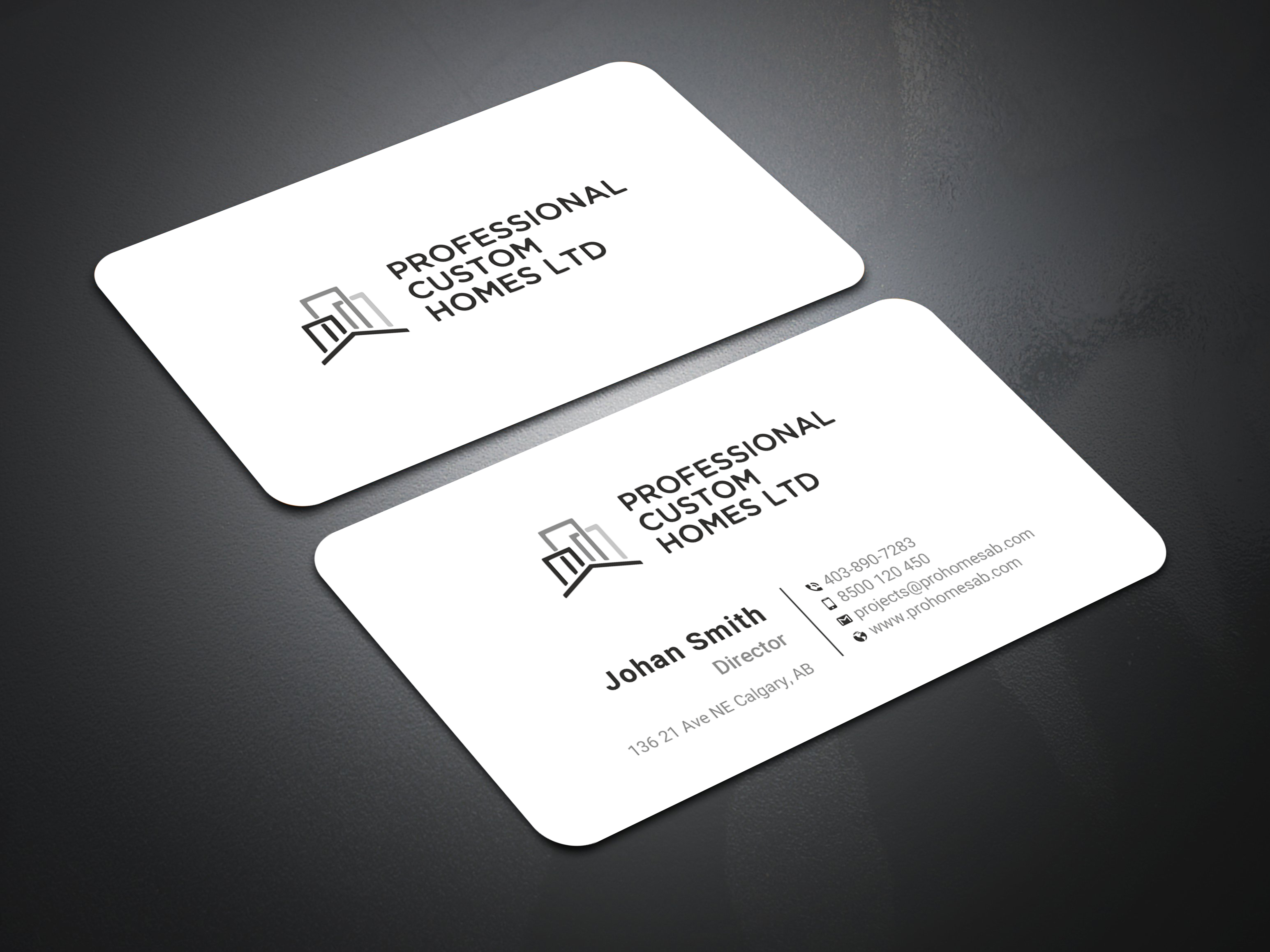 Business Card Design by Uttom 2 for Professional Custom Homes | Design #21757113