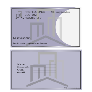 Business Card Design by Khan 18 for Professional Custom Homes | Design: #21704553