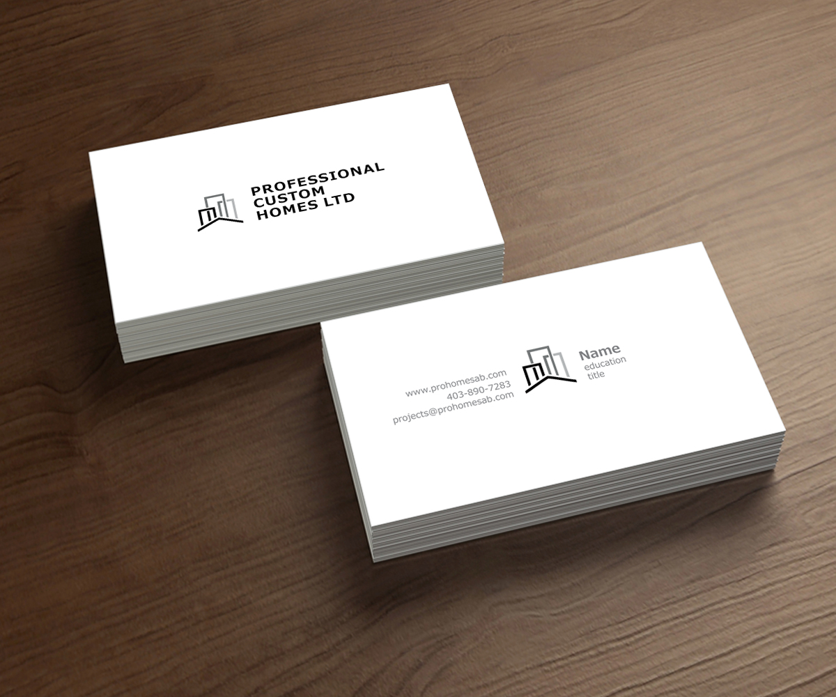 Business Card Design by Helen***** for Professional Custom Homes | Design #21738423