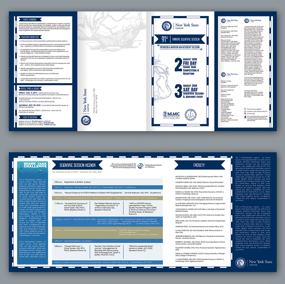 Brochure Design by BLUE WINGS for The New York Cardiological Society, Inc. | Design #21740021